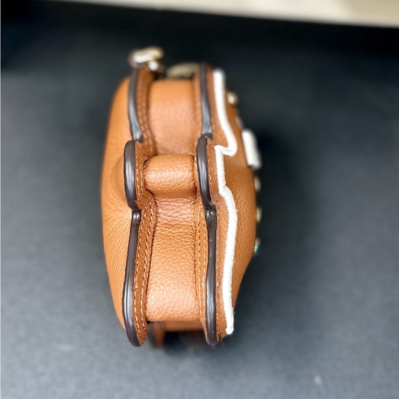 EUC Kate Spade Leather Novelty Gingerbread Key Fob Bag Charm - Picture 10 of 11